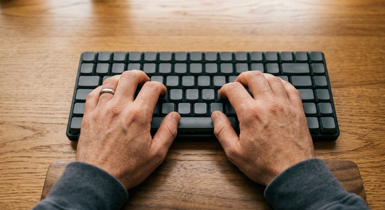 Typing on a mechanical keyboard